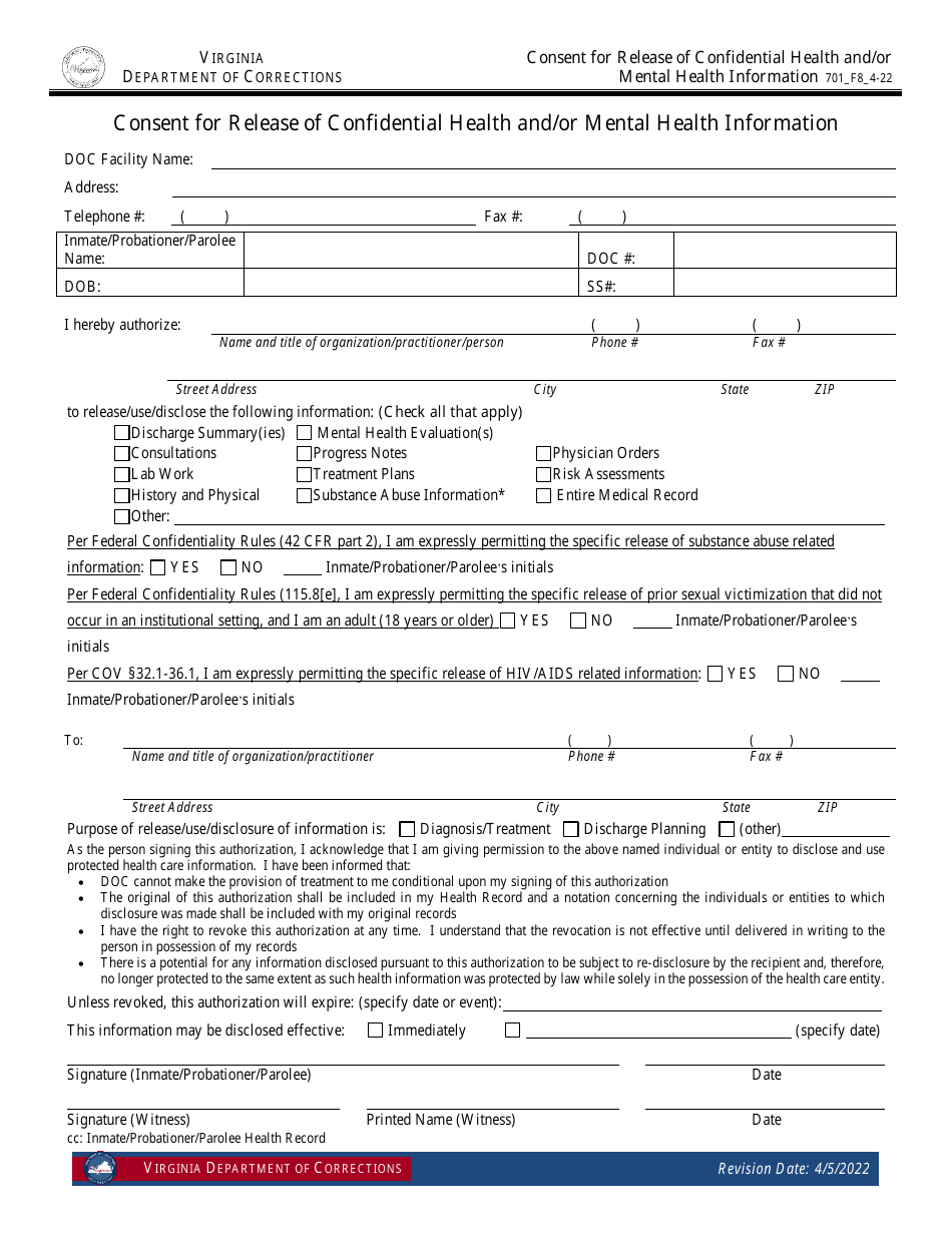 Form 8 Fill Out Sign Online And Download Printable Pdf Virginia Templateroller 4695