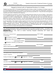 Document preview: Form 4 Request to Interact With a Probationer/Parolee or Ex-inmate - Virginia