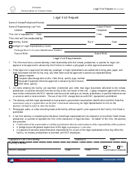 Document preview: Form 3 Legal Visit Request - Virginia