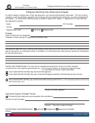 Form 1 Religious Item/Holy Day Observance Request - Virginia