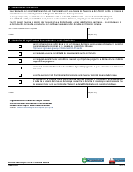 Forme V-3066 Demande De Cession D&#039;aide Financiere - Programme D&#039;electrification Du Transport Scolaire - Quebec, Canada (French), Page 2