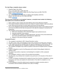Special Education Complaint Form - Ohio, Page 2