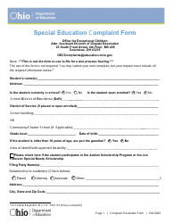 Special Education Complaint Form - Ohio, Page 3