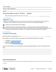 Special Education Complaint Form - Ohio, Page 4