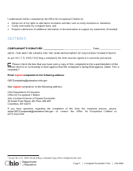 Special Education Complaint Form - Ohio, Page 7