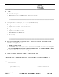 Form LASC CRIM309 Petition for Return of Seized Property - County of Los Angeles, California, Page 2
