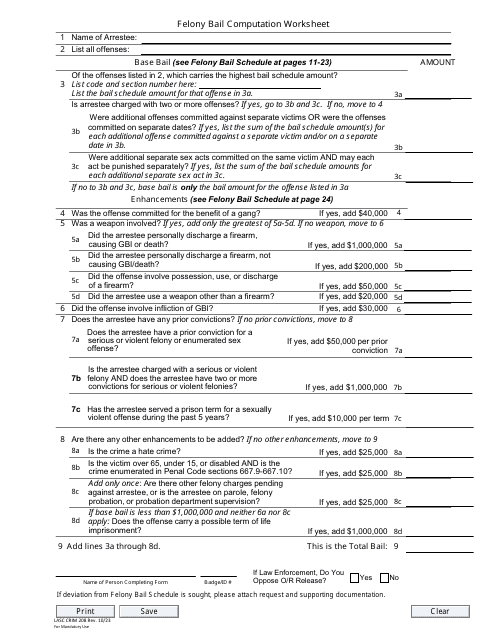 Form LASC CRIM208  Printable Pdf