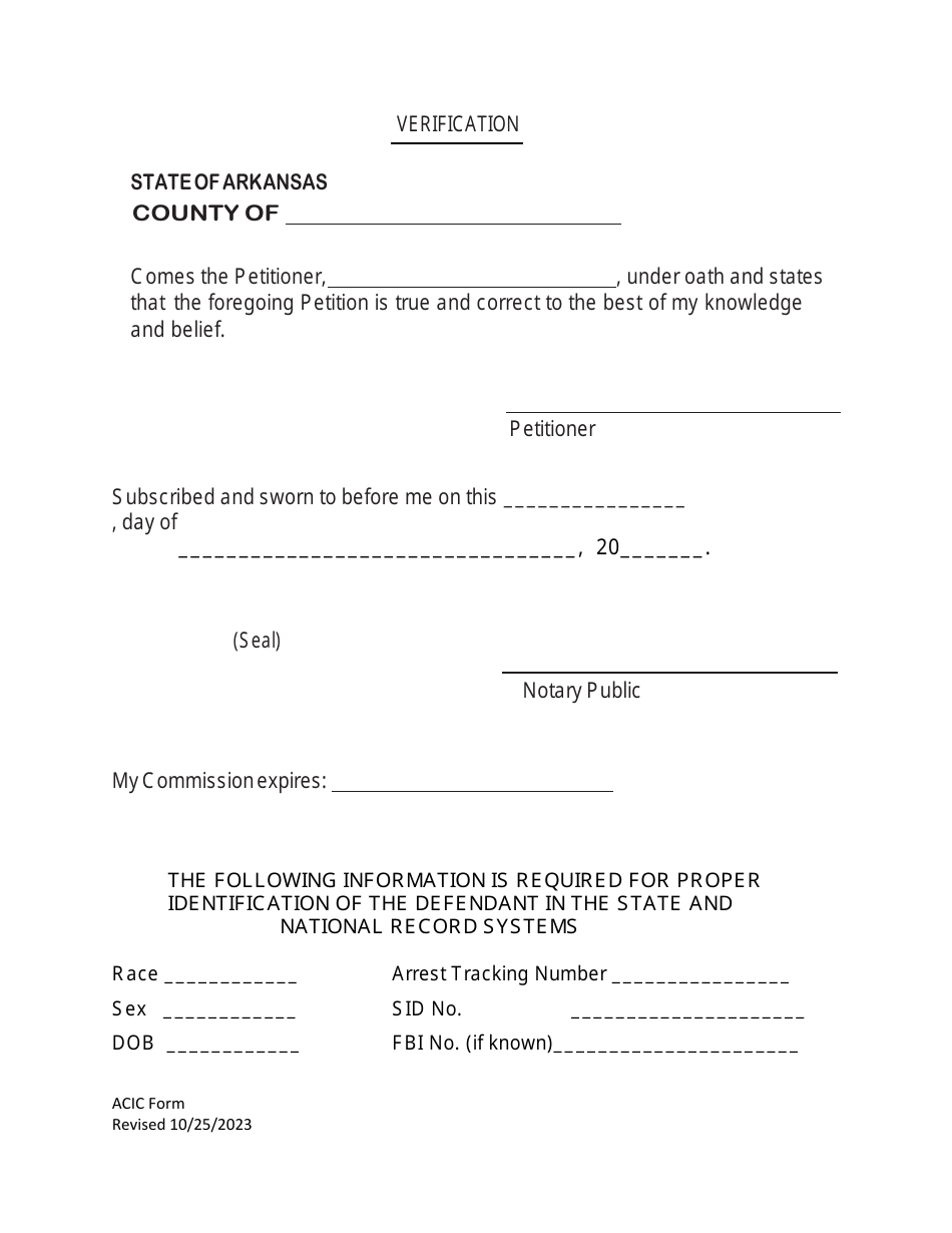 Petition to Seal Misdemeanors Under Act 1460 of 2013 - Arkansas, Page 4