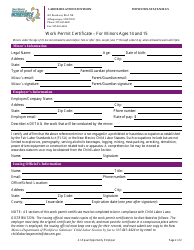 Work Permit Certificate - for Minors Ages 14 and 15 - New Mexico, Page 2