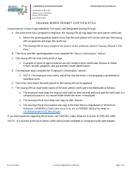 Document preview: Work Permit Certificate - for Minors Ages 14 and 15 - New Mexico