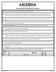 Document preview: Form GAO-AAC Administrative Adjustments Checklist - Arizona
