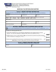 Form BEN-0056 Montana Tax Withholding Election - Montana