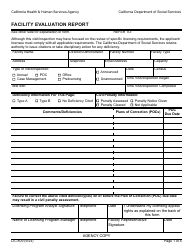 Form LIC809 Facility Evaluation Report - California