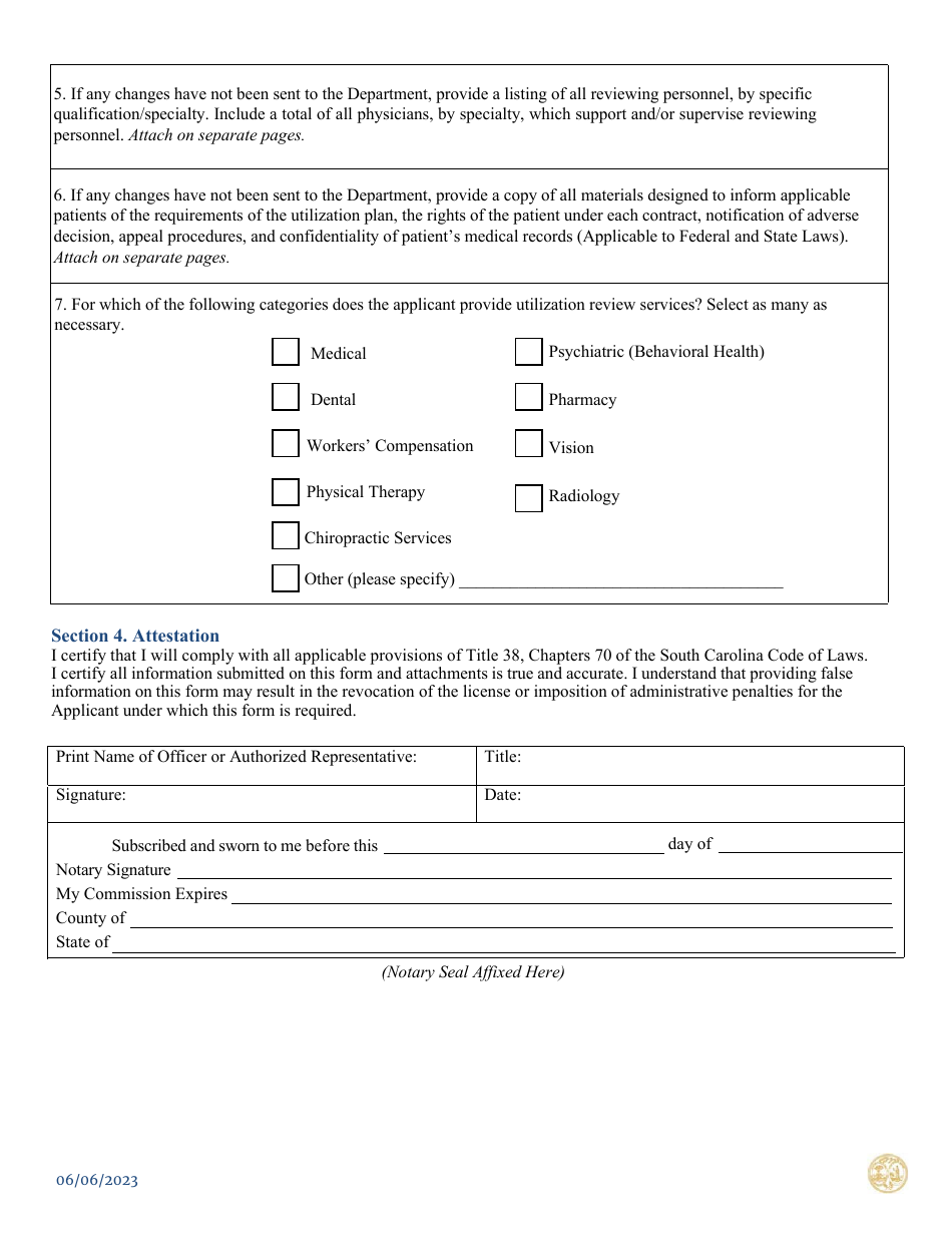 South Carolina Utilization Review/Private Review Agent Renewal
