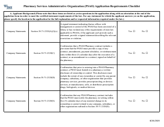 Pharmacy Services Administrative Organization (Psao) Application Requirements Checklist - South Carolina, Page 3