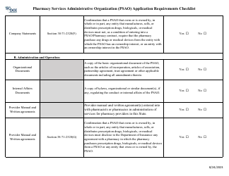 Pharmacy Services Administrative Organization (Psao) Application Requirements Checklist - South Carolina, Page 4