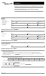 Form FO-0659-D Schedule D Agreement Concerning the Provision of an Additional Period of Childcare - Quebec, Canada