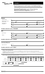 Form FO-0659-C Schedule C Specifc Agreement on the Provision of an Additional Meal - Quebec, Canada