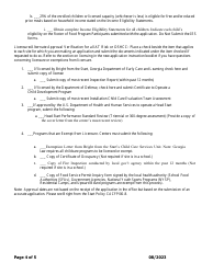 Add-A-site Checklist - Administrative or Center Sponsors Adding at-Risk or Outside School Hours Care Facilities Only - Georgia (United States), Page 4