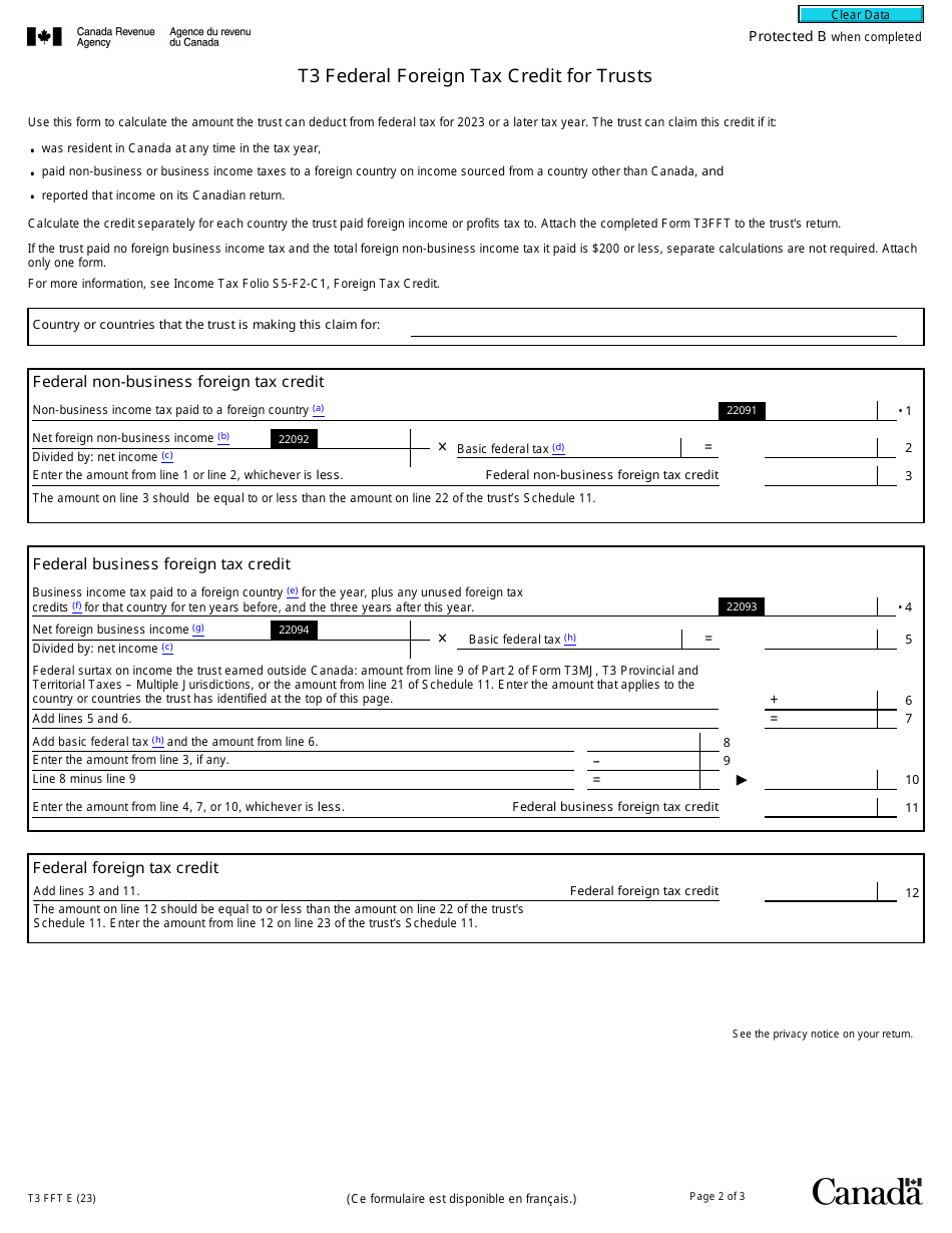 Form T3 FFT - Fill Out, Sign Online and Download Fillable PDF, Canada ...