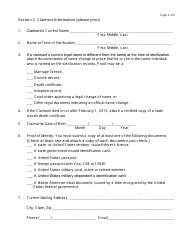 VESC Form 1004 Application for Filing a Claim for Compensation for Victims of the 1924 Virginia Eugenical Sterilization Act - Virginia, Page 3