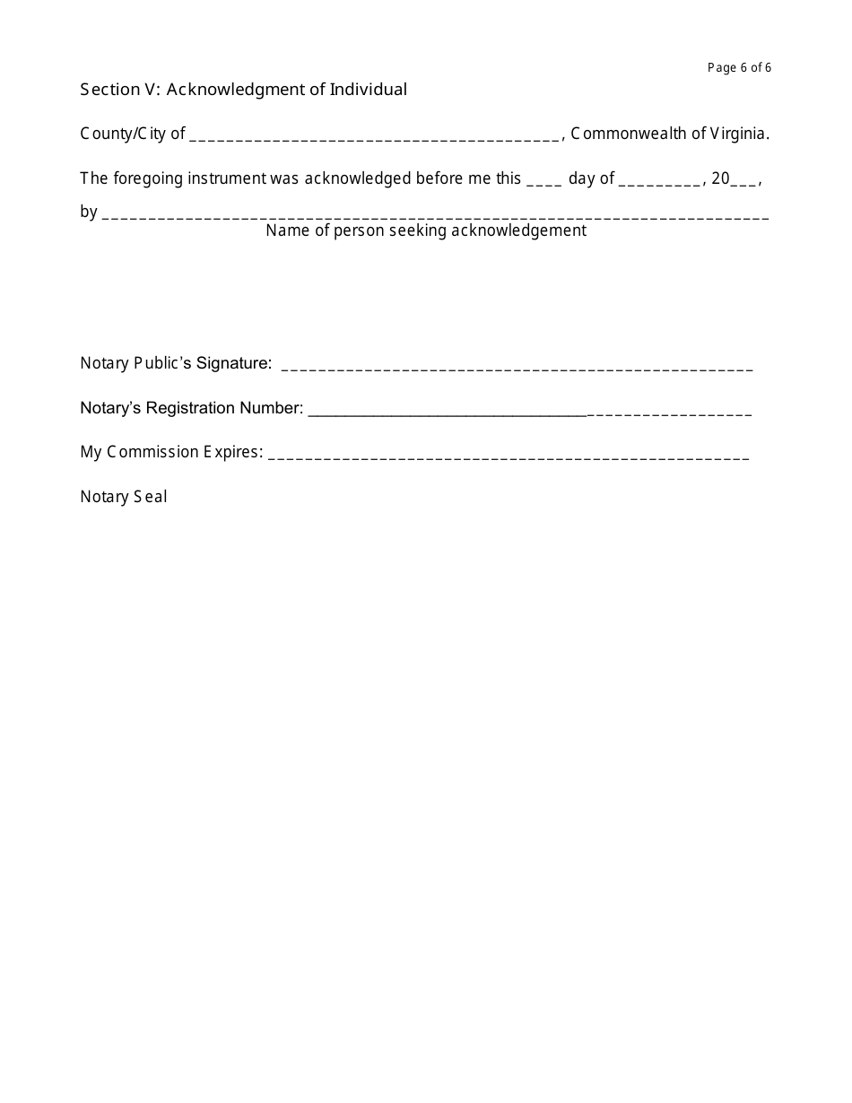VESC Form 1004 Application for Filing a Claim for Compensation for Victims of the 1924 Virginia Eugenical Sterilization Act - Virginia, Page 6