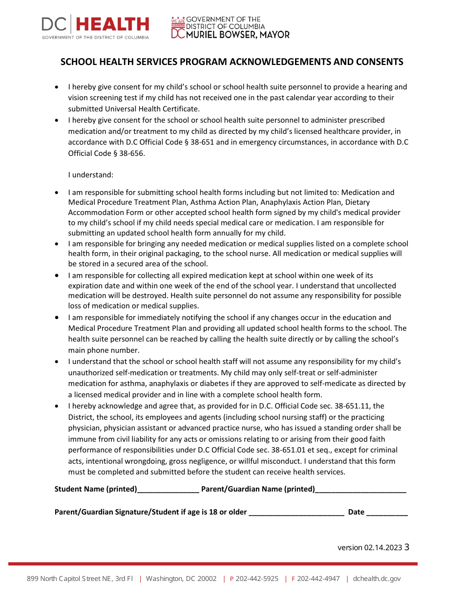 Shs Dcps Universal Consent - Washington, D.C., Page 3