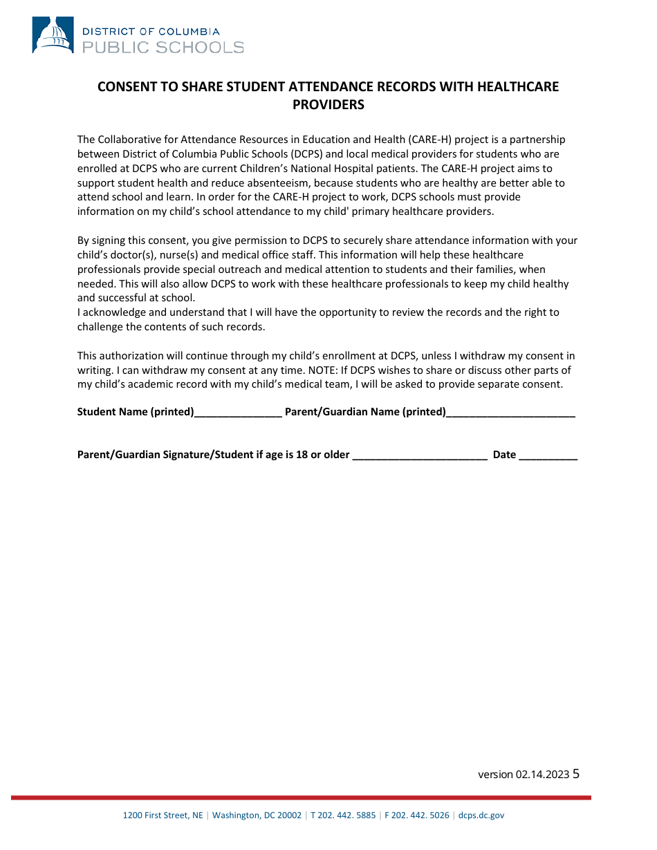 Shs Dcps Universal Consent - Washington, D.C., Page 5