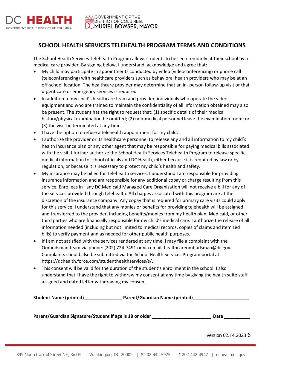 Shs Dcps Universal Consent - Washington, D.C., Page 6