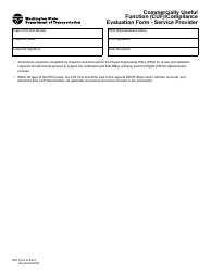 DOT Form 272-051 Commercially Useful Function (Cuf)/Compliance Evaluation Form - Service Provider - Washington