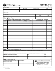 Document preview: DOT Form 350-077 Dbe/Fsbe Truck Unit Listing Log - Washington