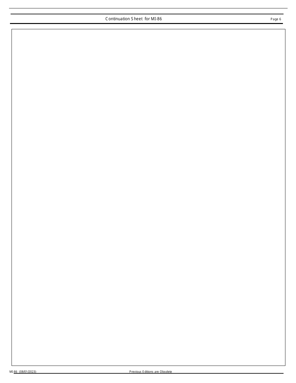 Form MI-86 Request for Meat Inspection Services (Meat and Poultry) - Vermont, Page 6