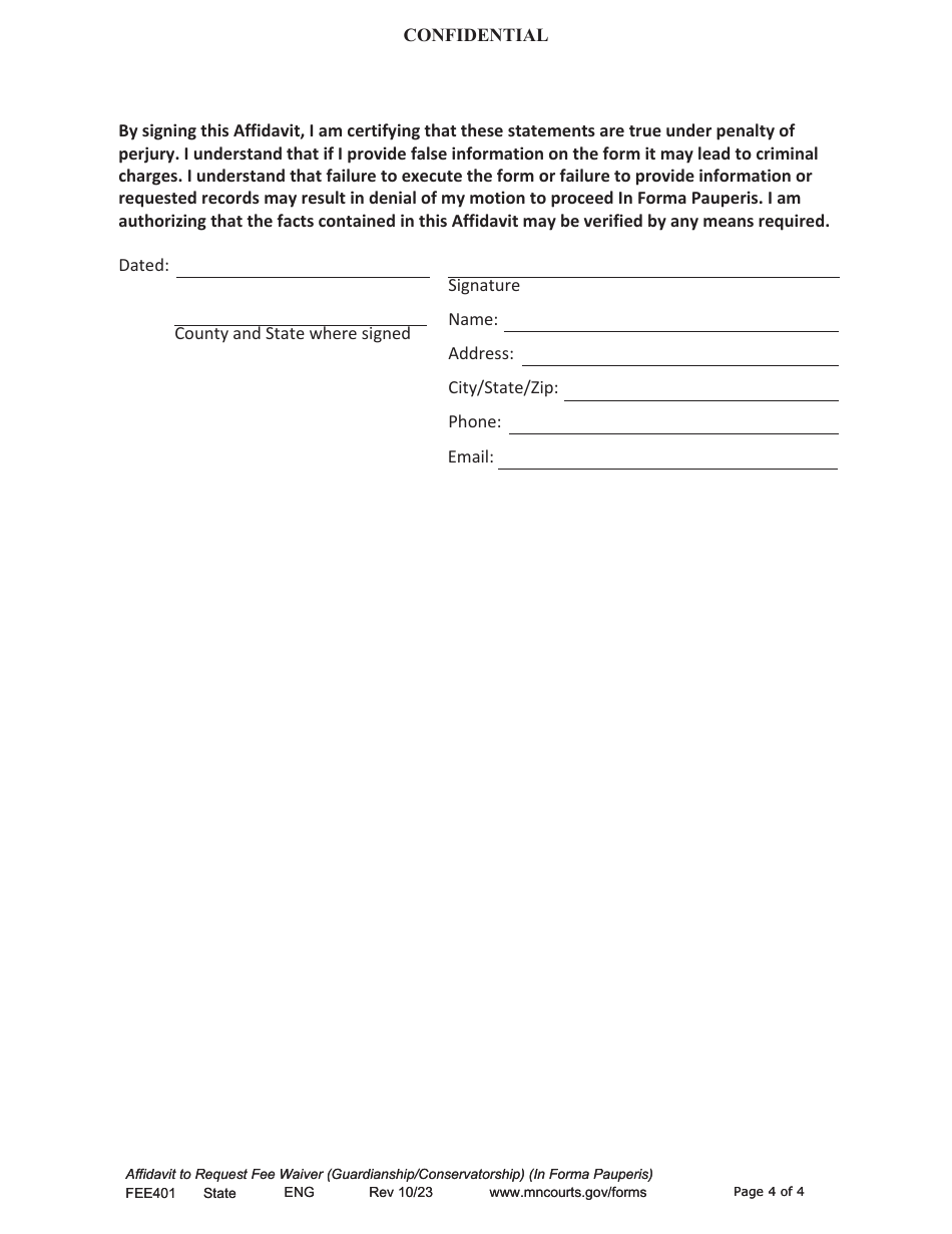 Form FEE401 - Fill Out, Sign Online and Download Fillable PDF ...