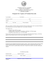 Document preview: Form PR/E-LP-052 Request for Copies of Probate Records - County of Sacramento, California
