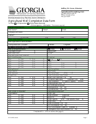 Agricultural Well Completion Data Form - Georgia (United States)