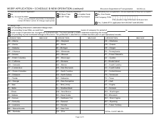 Form MV2854 Schedule B Wi Irp Application - New Operation - Wisconsin, Page 4