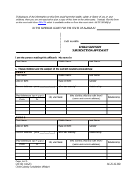 Form DR-150 Child Custody Jurisdiction Affidavit - Alaska