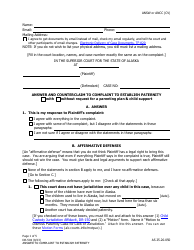Document preview: Form DR-504 Answer and Counterclaim to Complaint to Establish Paternity - Alaska