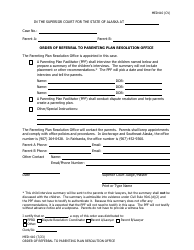 Document preview: Form MED-410 Order of Referral to Parenting Plan Resolution Office - Alaska