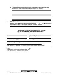 Form MC-150 Application for Order Authorizing Admission to a Crisis Residenial Center (Crc) - Alaska, Page 4