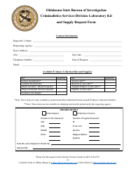 Document preview: Criminalistics Services Division Laboratory Kit and Supply Request Form - Oklahoma