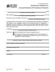 Form DOH337-076 Annual Renewal Form Proprietary Products - on-site Sewage System - Washington, Page 3