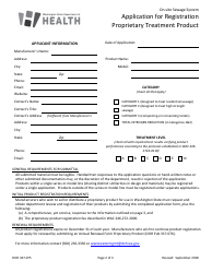 Form DOH337-075 Application for Registration Proprietary Treatment Product - on-site Sewage System - Washington, Page 2