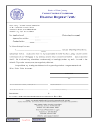 Document preview: Hearing Request Form - New Jersey