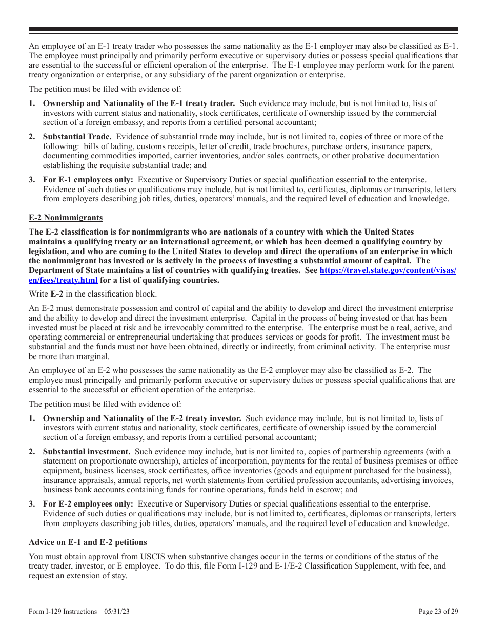 Instructions for USCIS Form I-129 Petition for Nonimmigrant Worker, Page 23