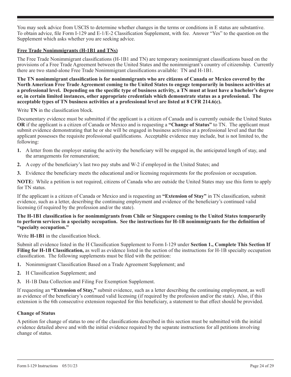 Instructions for USCIS Form I-129 Petition for Nonimmigrant Worker, Page 24