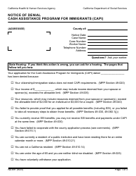 Document preview: Form NA691 Notice of Denial - Cash Assistance Program for Immigrants (Capi) - California