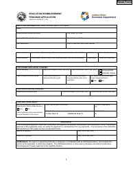State Form 53045 Education Reimbursement Program Application - Indiana
