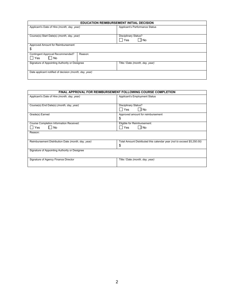 State Form 53045 Education Reimbursement Program Application - Indiana, Page 2