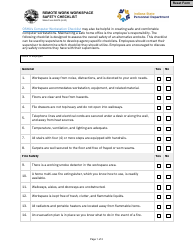State Form 56975 Remote Work Workspace Safety Checklist - Indiana